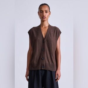 New Apiece Apart Bardi Drippy Vest Espresso Size Small